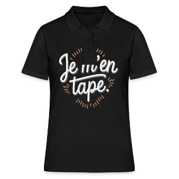 Je m'en tape - Polo Femme - noir - Devant - Ailine (174cm)