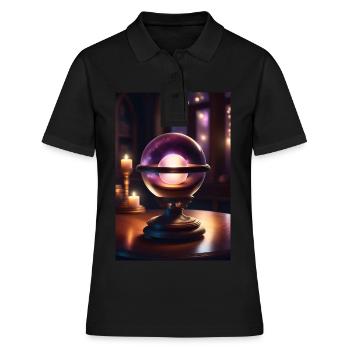 Magische Kristallkugel - Frauen Polo Shirt - Schwarz - Vorne - Ailine (174cm)