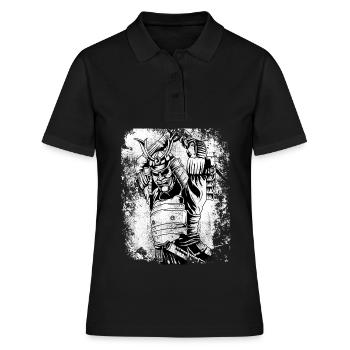 Vintage Samurai Shirt Japan 7 Tugenden Samurai - Frauen Polo Shirt - Schwarz - Vorne - Ailine (174cm)