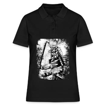Chemise de guerrier samouraï rétro 7 vertus japon - Polo Femme - noir - Devant - Ailine (174cm)