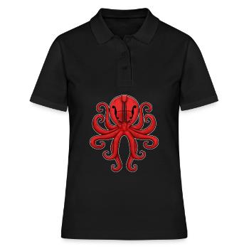 Mandoline Bluegrass Geschenk Oktopus Mandoline - Frauen Polo Shirt - Schwarz - Vorne - Ailine (174cm)