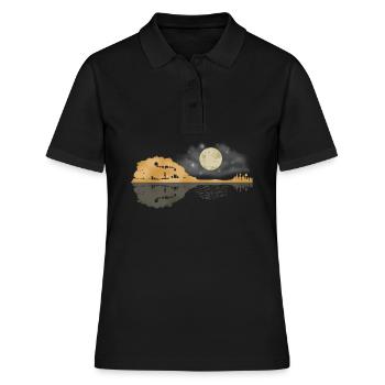 Mandoline Tshirt Bluegrass Country Musik Mandoline - Frauen Polo Shirt - Schwarz - Vorne - Ailine (174cm)