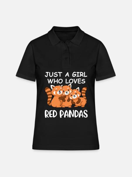 Red Panda Gift Girl Women Red Panda - Women's Polo Shirt - black