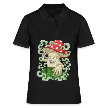 Magic Mushroom Kiffer Geschenk Shrooms Marijuana - Frauen Polo Shirt - Schwarz - Vorne - Ailine (174cm)