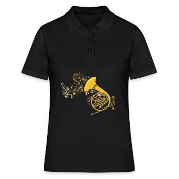 Waldhorn Musik Big Band French Horn Blasmusik - Frauen Polo Shirt - Schwarz - Vorne - Ailine (174cm)