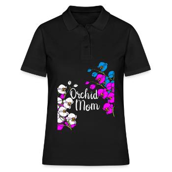 Orchidee Muttertag Geschenk Floristin Orchidee - Frauen Polo Shirt - Schwarz - Vorne - Ailine (174cm)