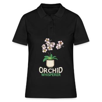 Orchidee Geschenk Frauen Blume Floristin Orchidee - Frauen Polo Shirt - Schwarz - Vorne - Ailine (174cm)