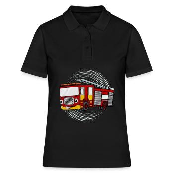 Camion de pompiers Camion de pompiers Cadeau Brigade de pompiers - Polo Femme - noir - Devant - Ailine (174cm)