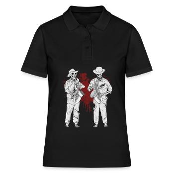 Saxophon Geschenk Männer Big Band Musik Saxophon - Frauen Polo Shirt - Schwarz - Vorne - Ailine (174cm)