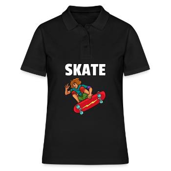Planche à roulettes Planche à roulettes Skate Skater Gift - Polo Femme - noir - Devant - Ailine (174cm)