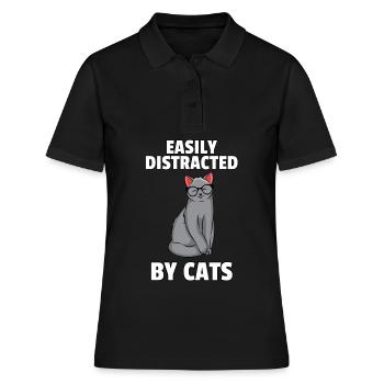 Cat Kitten Sweet Funny Maine Coon Gift - Women's Polo Shirt - black - Front - Ailine (174cm)