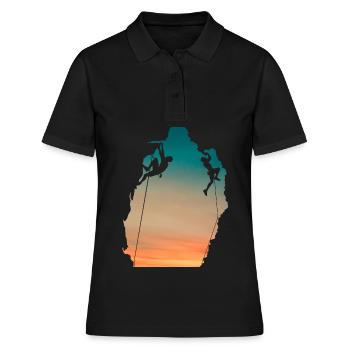 Couchersoleil falaise grimpeurs - Polo Femme - noir - Devant - Ailine (174cm)