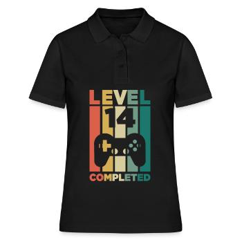 14. Geburtstag Gamer Level 14 Geschenk - Frauen Polo Shirt - Schwarz - Vorne - Ailine (174cm)