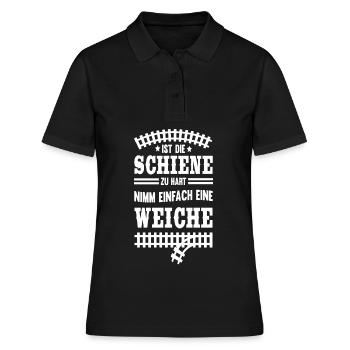 Lokführer Dampflok Lokomotive Vintage Modellbahn - Frauen Polo Shirt - Schwarz - Vorne - Ailine (174cm)
