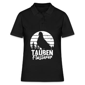 Tauben Flüsterer Taubenzüchter Vintage Brieftauben - Frauen Polo Shirt - Schwarz - Vorne - Ailine (174cm)