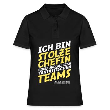 Proud Boss Of a Fantastic Team Chef Office - Women's Polo Shirt - black - Front - Ailine (174cm)