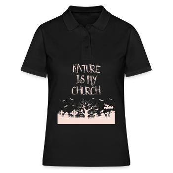 La nature est mon église Satanisme satanique - Polo Femme - noir - Devant - Ailine (174cm)