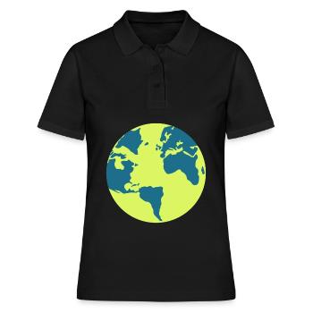 erde, planet, earth day, klimawandel, umwelt - Frauen Polo Shirt - Schwarz - Vorne - Ailine (174cm)