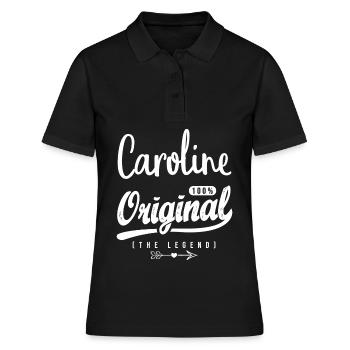 Caroline ORIGINAL personalisierte Mädchen caroline - Frauen Polo Shirt - Schwarz - Vorne - Ailine (174cm)