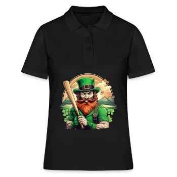 St. Patrick’s Day Shamrock Baseball - Polo Femme - noir - Devant - Ailine (174cm)