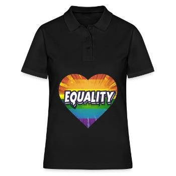 Égalité LGBTQ - Polo Femme - noir - Devant - Ailine (174cm)