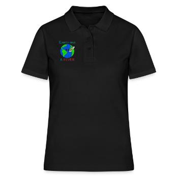 Die Erde hat Fieber - Frauen Polo Shirt - Schwarz - Vorne - Ailine (174cm)