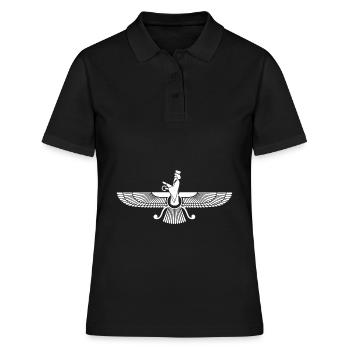 Faravahar Symbole Iran Persan Spirituel - Polo Femme - noir - Devant - Ailine (174cm)