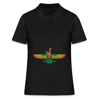 Faravahar Symbole Iran Persan Spirituel - Polo Femme - noir - Devant - Ailine (174cm)