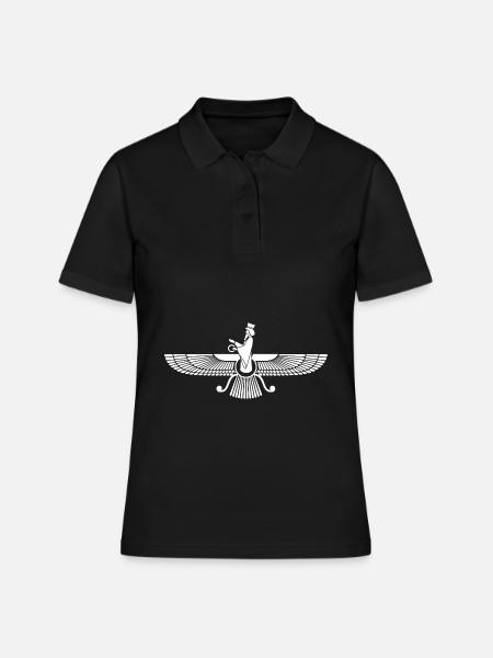 Faravahar Symbol Iran Persisch Spirituell - Frauen Polo Shirt - Schwarz