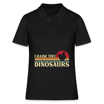J’élève un minuscule dinosaure Dino Chicken Rooster Farmer - Polo Femme - noir - Devant - Ailine (174cm)