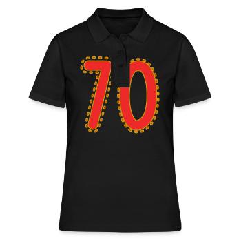 70. 70 ANS. 70e ANNIVERSAIRE. ANNIVERSAIRE 70 ANS. - Polo Femme - noir - Devant - Ailine (174cm)
