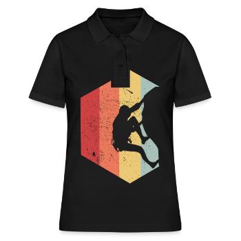 Klettern Berg Felsklettern Sport - Frauen Polo Shirt - Schwarz - Vorne - Ailine (174cm)