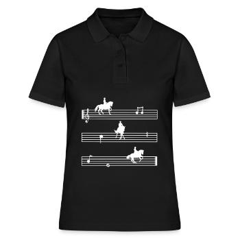 Cadeau gratuit de cavalier de dressage silhouette - Polo Femme - noir - Devant - Ailine (174cm)