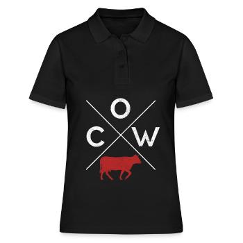 Cadeau de fermier vache vache taureau vache laitière vache laitière - Polo Femme - noir - Devant - Ailine (174cm)