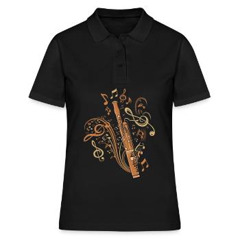 Oboe Spieler Musikinstrument Big Band Fagott - Frauen Polo Shirt - Schwarz - Vorne - Ailine (174cm)