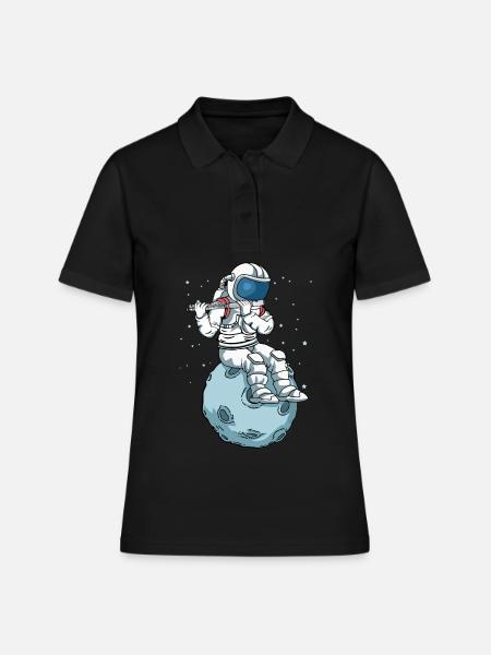 Flûte Cadeau Enfants Astronaute Musique Flûte - Polo Femme - noir
