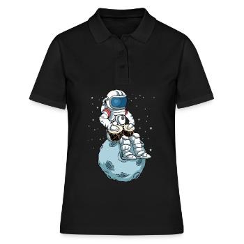Bongo Trommel Musikinstrument Astronaut Bongos - Frauen Polo Shirt - Schwarz - Vorne - Ailine (174cm)