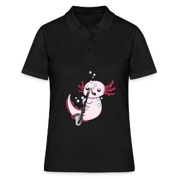 Bassklarinette Axolotl Big Band Kinder Orchester - Frauen Polo Shirt - Schwarz - Vorne - Ailine (174cm)