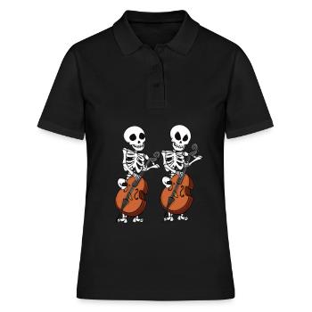 Kontrabass Skelette Orchester Big Band Kontrabass - Frauen Polo Shirt - Schwarz - Vorne - Ailine (174cm)