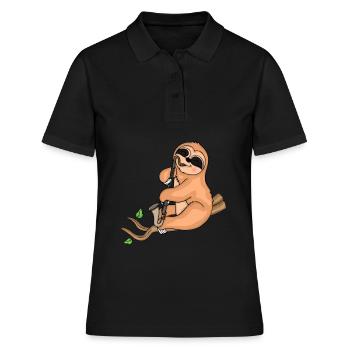 Bassklarinette Faultier Big Band Musik Klarinette - Frauen Polo Shirt - Schwarz - Vorne - Ailine (174cm)