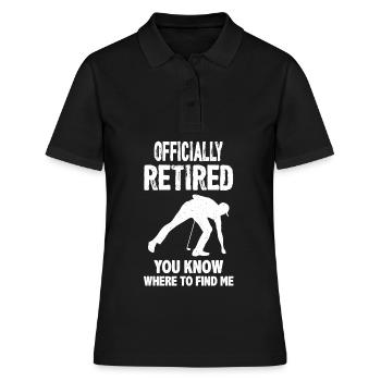 Citation de golf officiellement à la retraite vous savez - Polo Femme - noir - Devant - Ailine (174cm)
