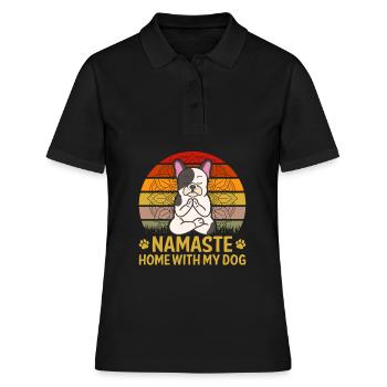 Citation de yoga Namaste Home With My Dog - Polo Femme - noir - Devant - Ailine (174cm)