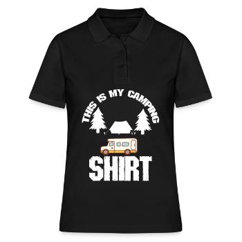 Camping Zitat Das ist mein Camping - Frauen Polo Shirt - Schwarz - Vorne - Ailine (174cm)