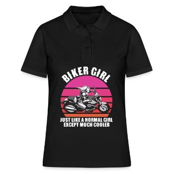 biker girl - Women's Polo Shirt - black - Front - Ailine (174cm)