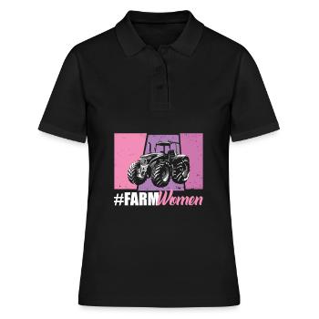 farm women - Frauen Polo Shirt - Schwarz - Vorne - Ailine (174cm)