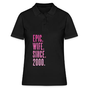 Epic wife since 2000 marriage wedding - Frauen Polo Shirt - Schwarz - Vorne - Ailine (174cm)