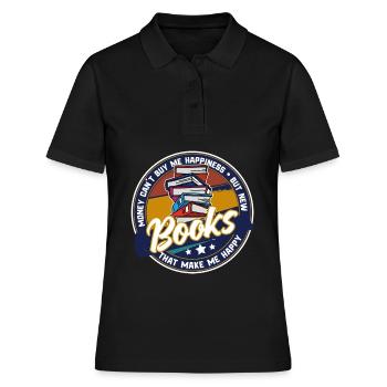 Bücher Bücherwurm Leseratte - Frauen Polo Shirt - Schwarz - Vorne - Ailine (174cm)