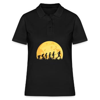 Evolution Laufen Läufer Marathon Joggen Jogger - Frauen Polo Shirt - Schwarz - Vorne - Ailine (174cm)