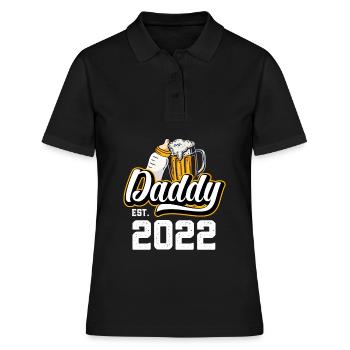 Daddy est 2022 Werdender Papa - Frauen Polo Shirt - Schwarz - Vorne - Ailine (174cm)