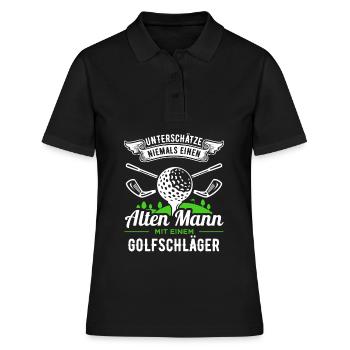 Golf Golfer - Frauen Polo Shirt - Schwarz - Vorne - Ailine (174cm)